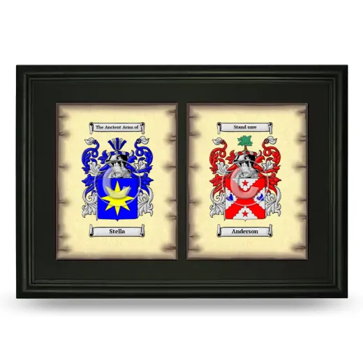 Double Coat of Arms Framed - Black
