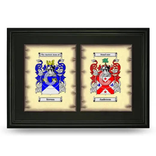 Double Coat of Arms Framed - Black
