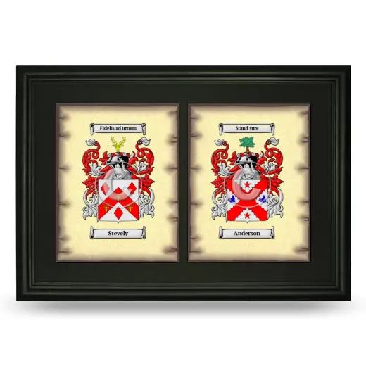 Double Coat of Arms Framed - Black