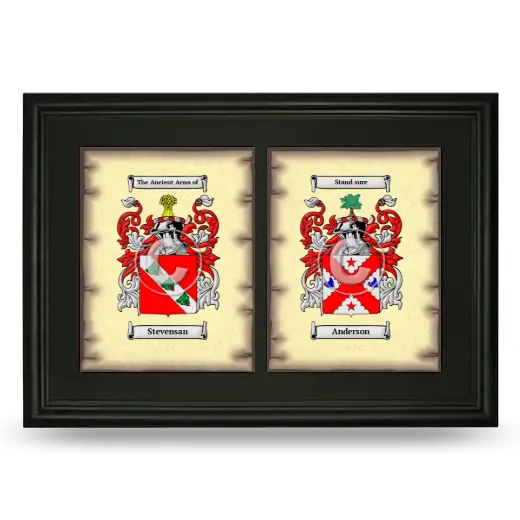Double Coat of Arms Framed - Black