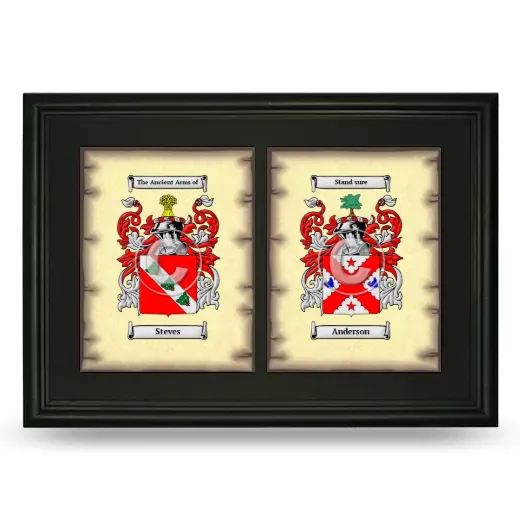 Double Coat of Arms Framed - Black