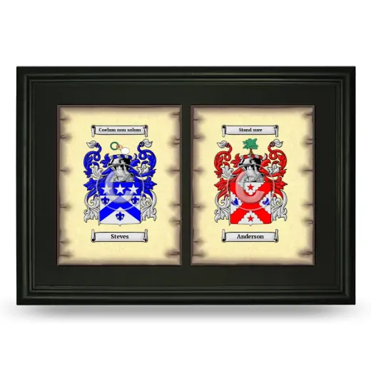Double Coat of Arms Framed - Black