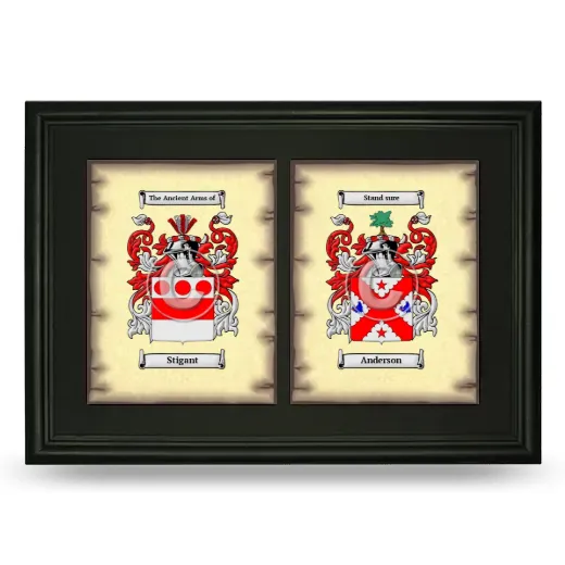 Double Coat of Arms Framed - Black