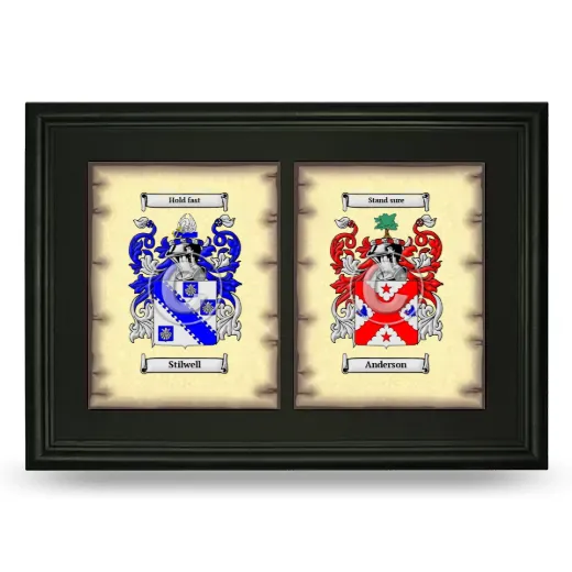 Double Coat of Arms Framed - Black
