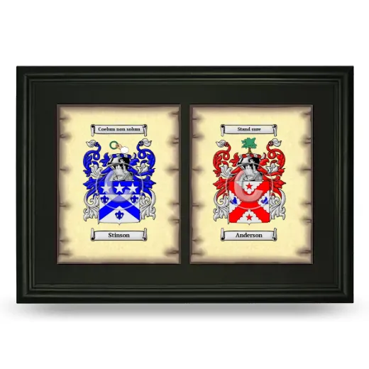 Double Coat of Arms Framed - Black