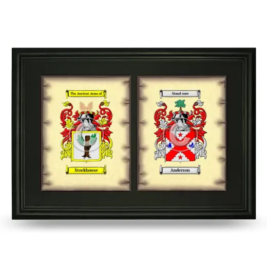 Double Coat of Arms Framed - Black