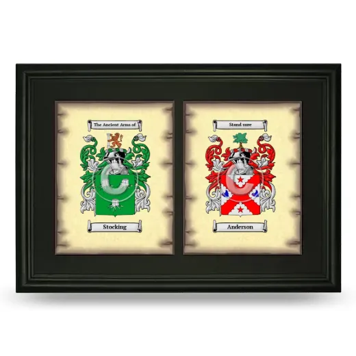 Double Coat of Arms Framed - Black