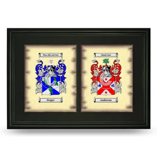Double Coat of Arms Framed - Black