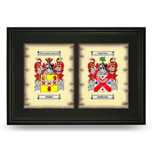 Double Coat of Arms Framed - Black