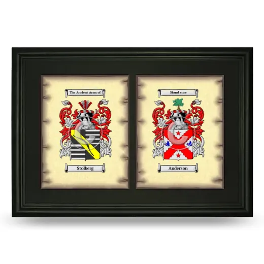 Double Coat of Arms Framed - Black