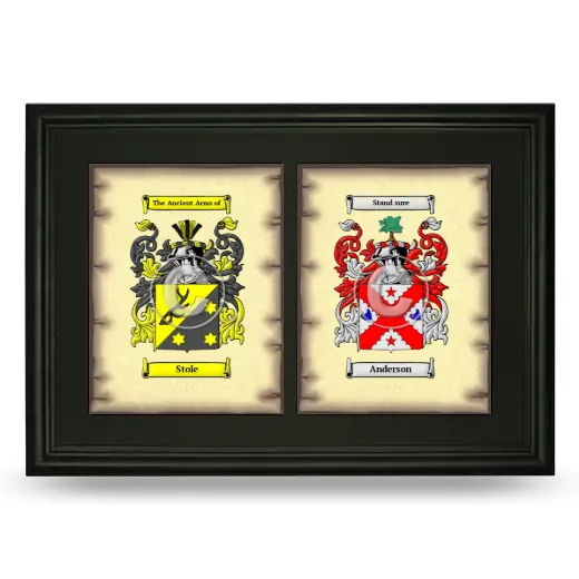 Double Coat of Arms Framed - Black