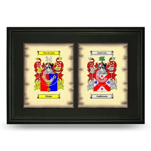 Double Coat of Arms Framed - Black