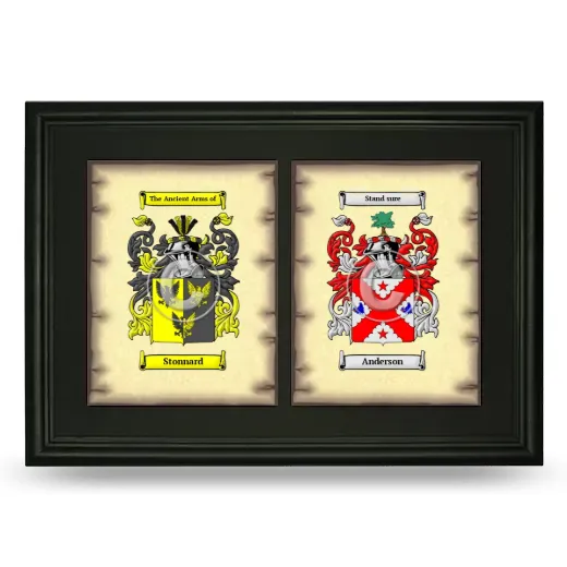Double Coat of Arms Framed - Black