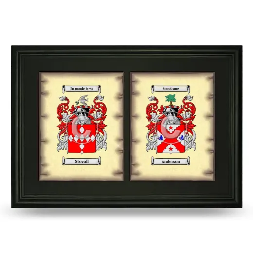 Double Coat of Arms Framed - Black