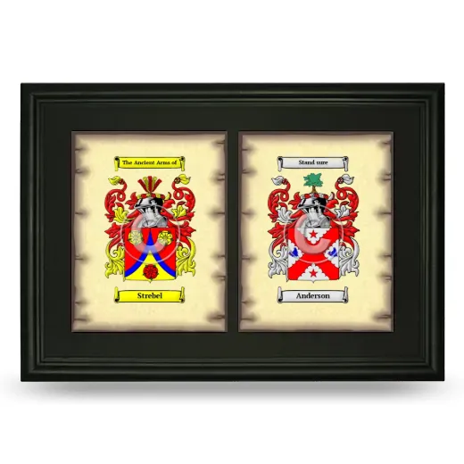 Double Coat of Arms Framed - Black