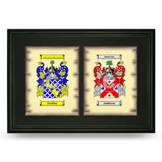 Double Coat of Arms Framed - Black