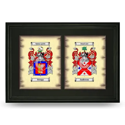 Double Coat of Arms Framed - Black