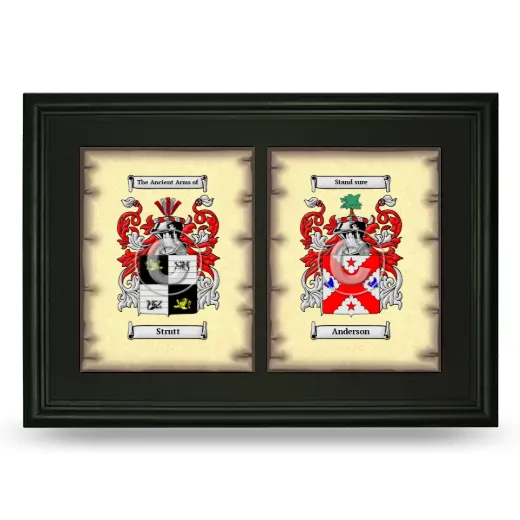 Double Coat of Arms Framed - Black