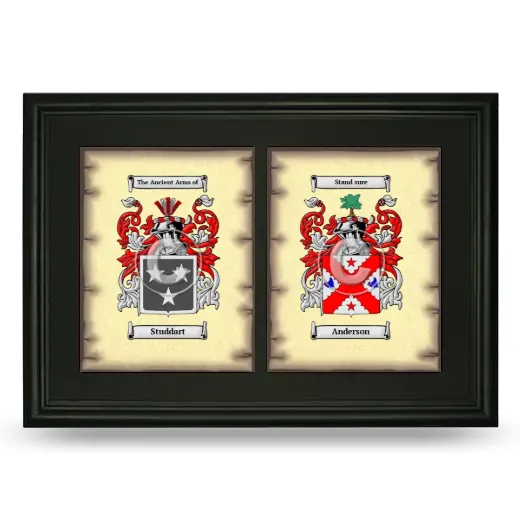 Double Coat of Arms Framed - Black