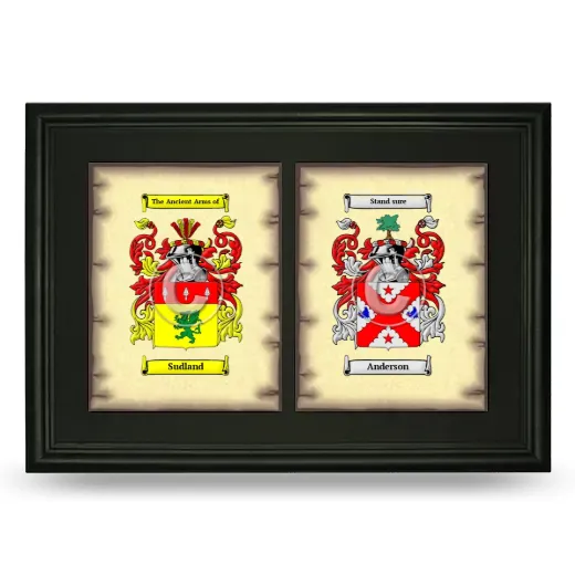 Double Coat of Arms Framed - Black