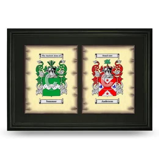 Double Coat of Arms Framed - Black