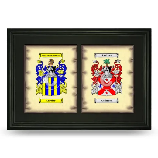 Double Coat of Arms Framed - Black