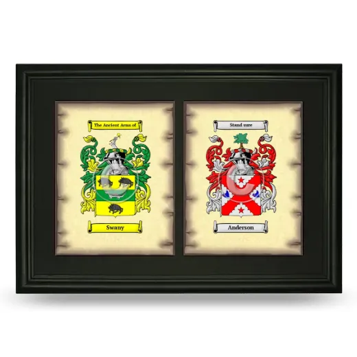 Double Coat of Arms Framed - Black