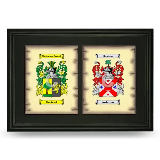 Double Coat of Arms Framed - Black
