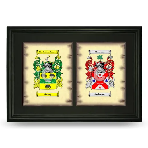 Double Coat of Arms Framed - Black