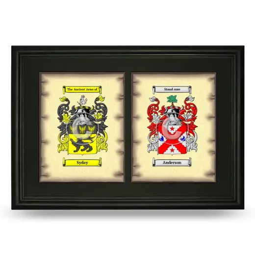 Double Coat of Arms Framed - Black