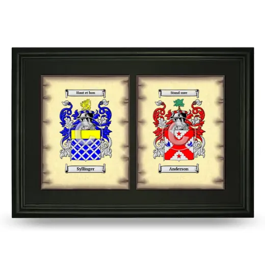 Double Coat of Arms Framed - Black