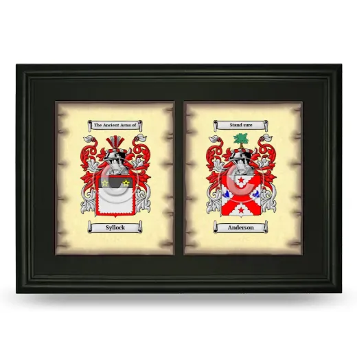 Double Coat of Arms Framed - Black