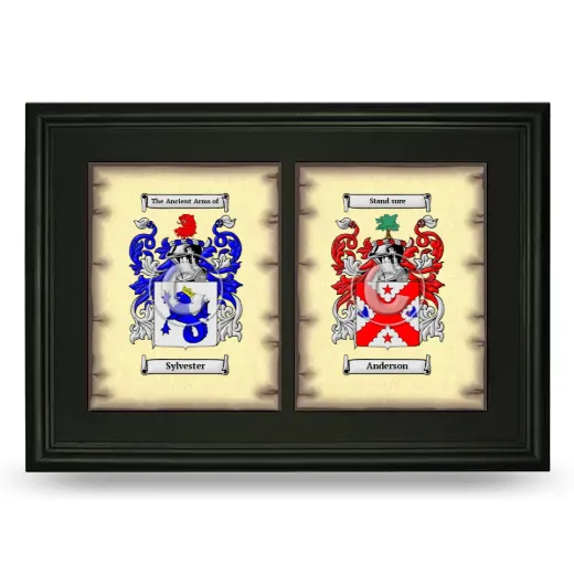 Double Coat of Arms Framed - Black