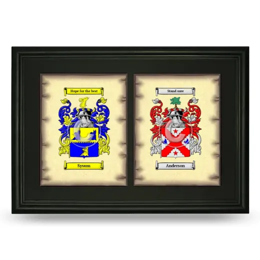 Double Coat of Arms Framed - Black