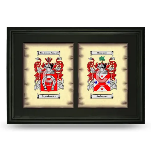 Double Coat of Arms Framed - Black
