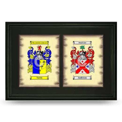 Double Coat of Arms Framed - Black
