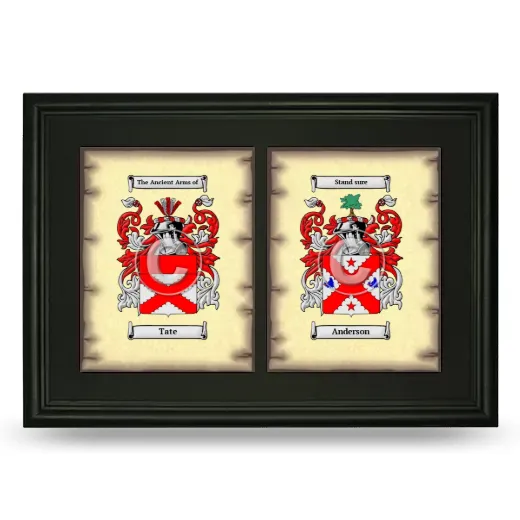 Double Coat of Arms Framed - Black