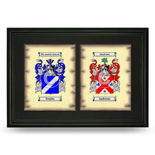 Double Coat of Arms Framed - Black