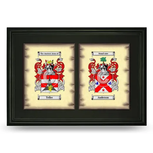 Double Coat of Arms Framed - Black