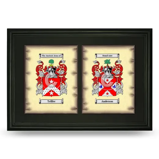 Double Coat of Arms Framed - Black