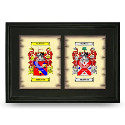 Double Coat of Arms Framed - Black