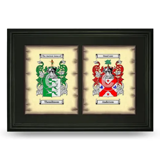 Double Coat of Arms Framed - Black