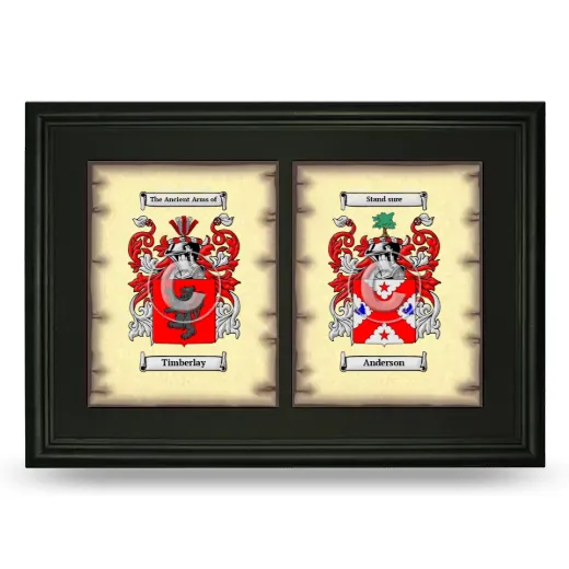 Double Coat of Arms Framed - Black