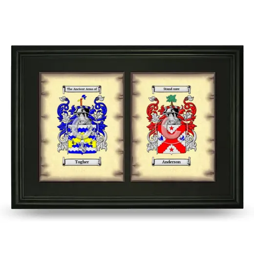 Double Coat of Arms Framed - Black