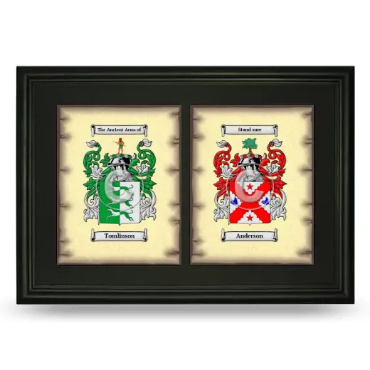 Double Coat of Arms Framed - Black