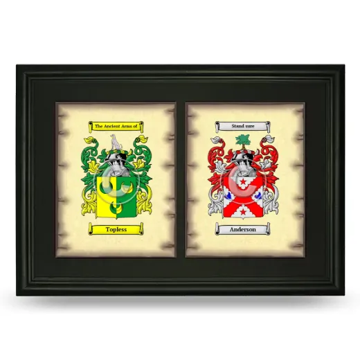Double Coat of Arms Framed - Black