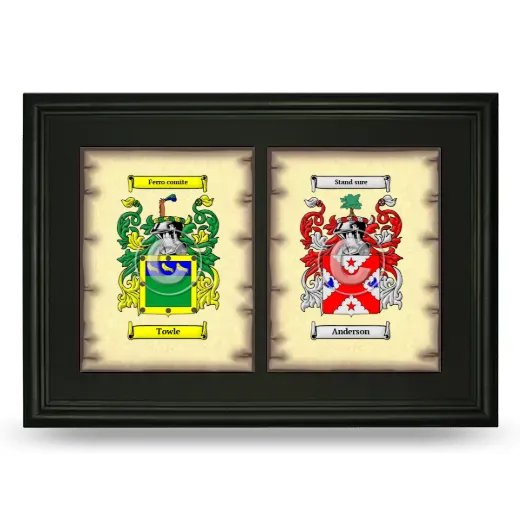 Double Coat of Arms Framed - Black
