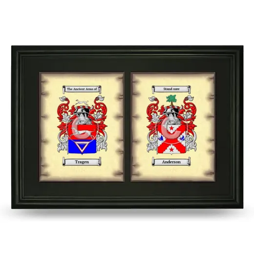 Double Coat of Arms Framed - Black