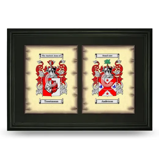 Double Coat of Arms Framed - Black