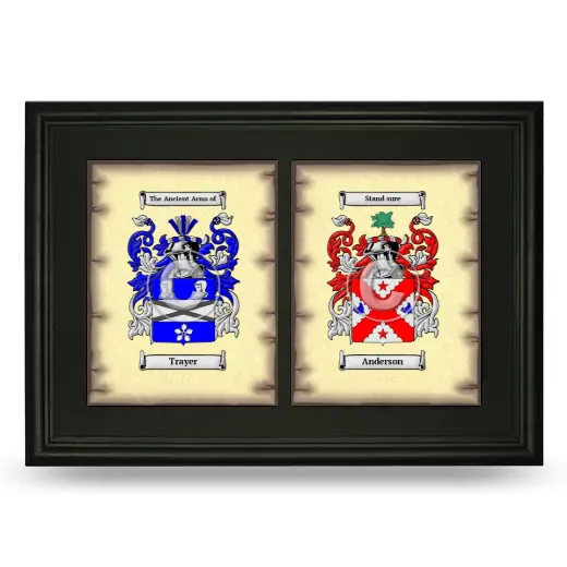 Double Coat of Arms Framed - Black
